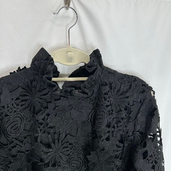 Tuckernuck Guipure Lace Faye Blouse black size XXXL event party holiday - Picture 9 of 11